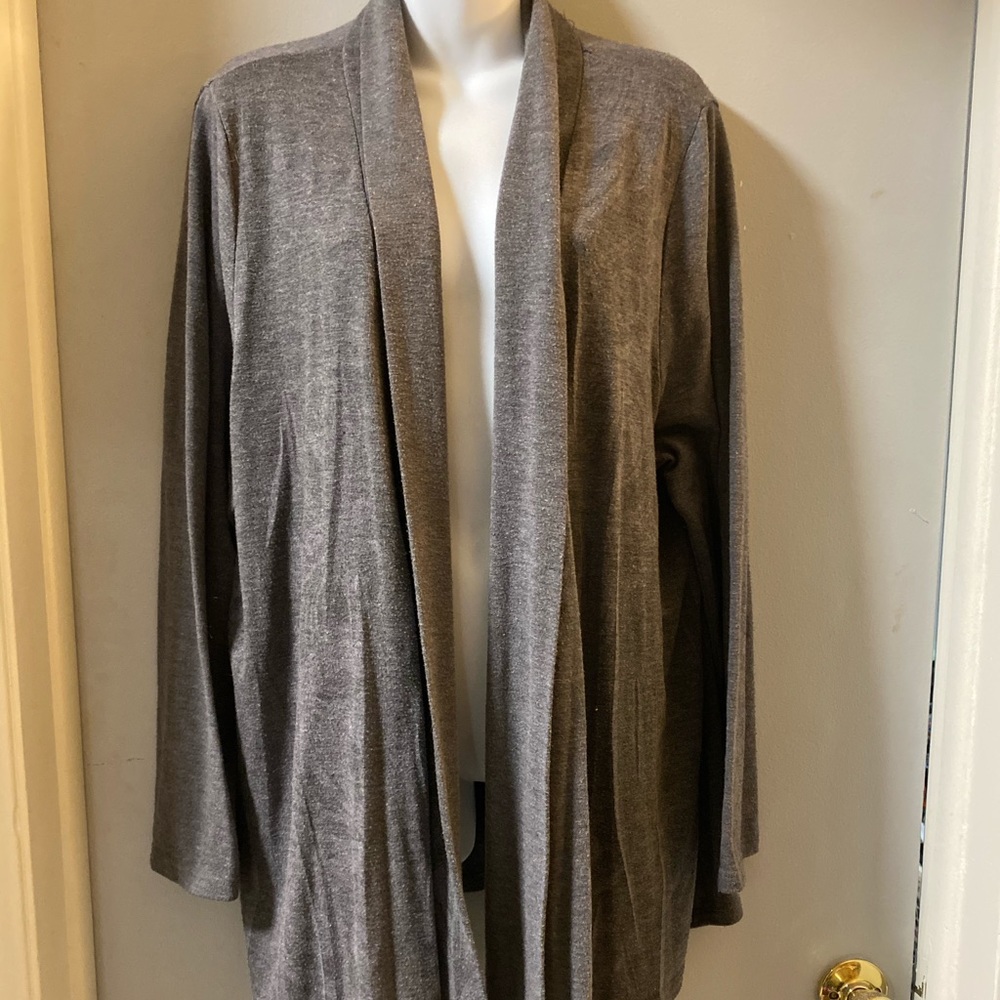 Fashion Bug gray washed out paisley cardigan 1X